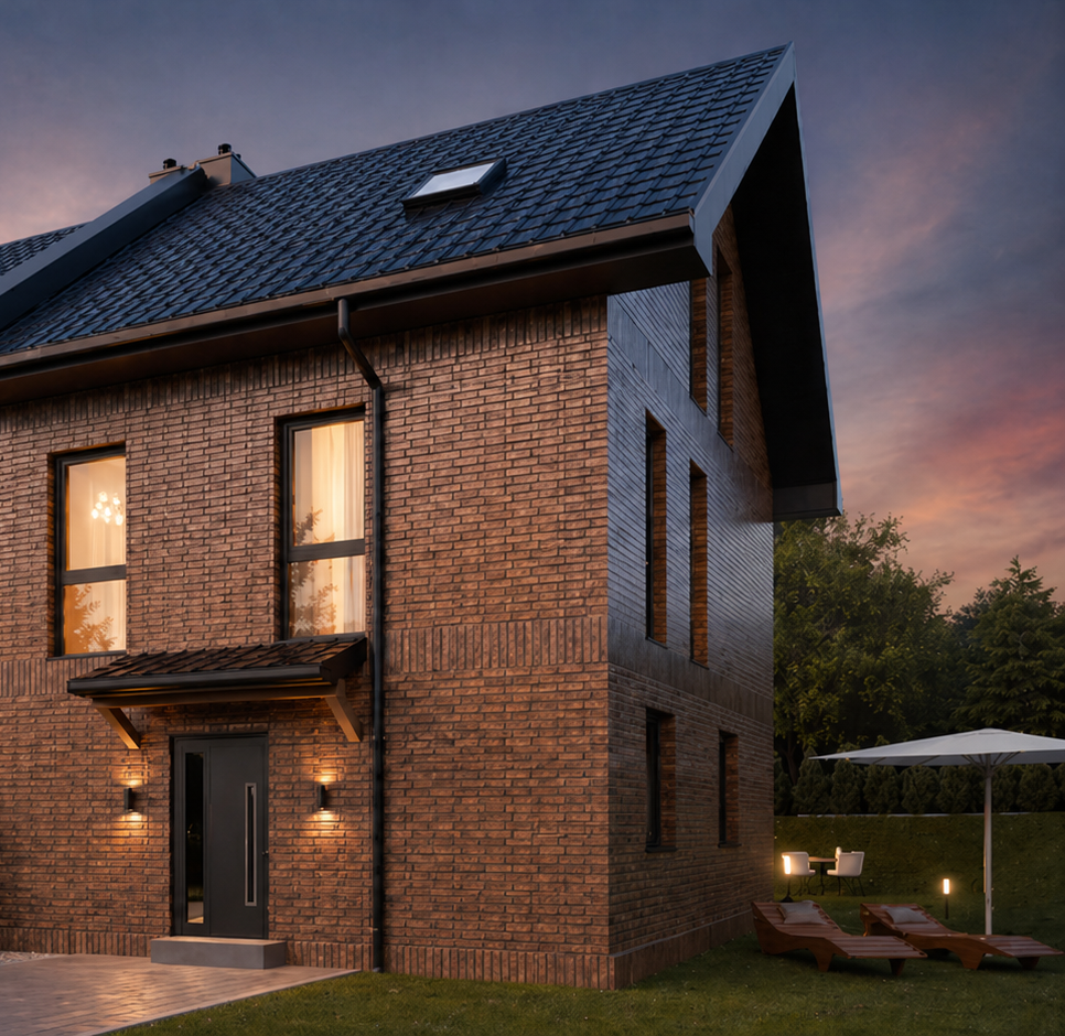 Tylko dwa domy i architektura, która wyróżnia się w okolicy